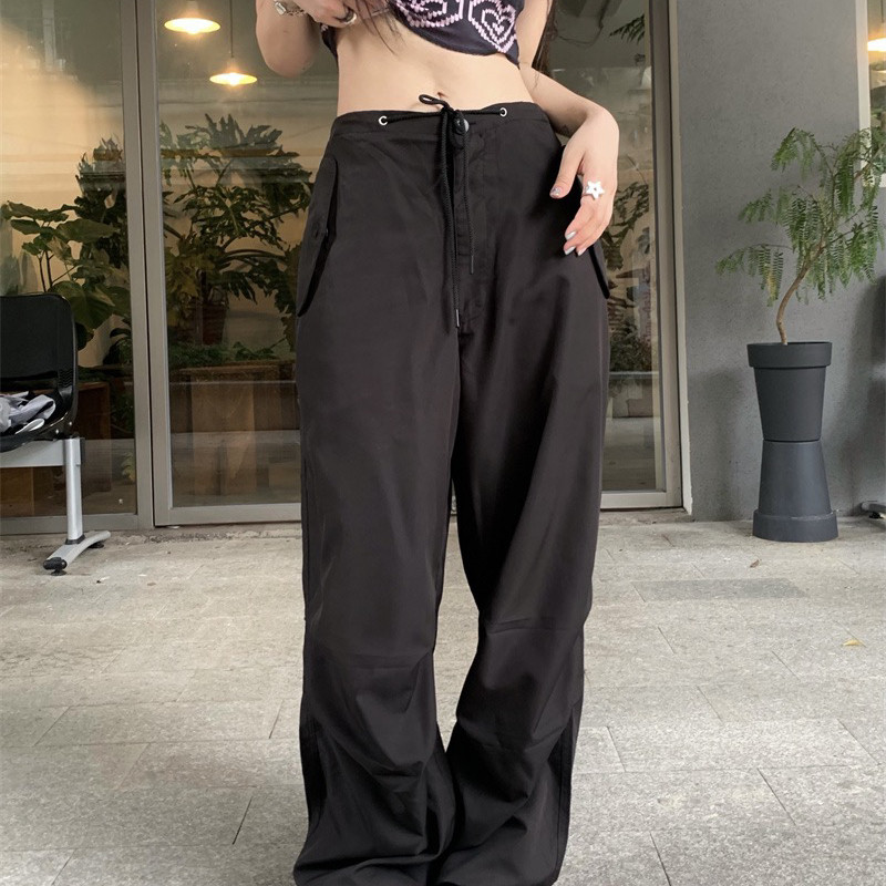 Black high-waisted work pants for women, 2022 new autumn loose, straight-leg, slimming, wide-leg casual long pants Black high-waisted work pants for women, 2022 new autumn loose, straight-leg, slimming, wide-leg casual long pants
